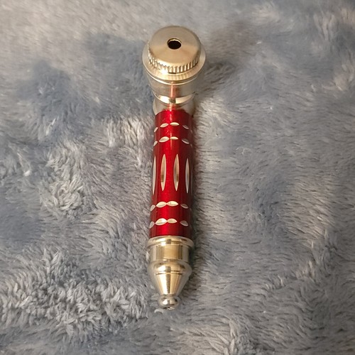 Small Red Luxury Metal Smoking Pipe Tobacco Herb Silver Portable Pocket Size - 第 4/8 張圖片