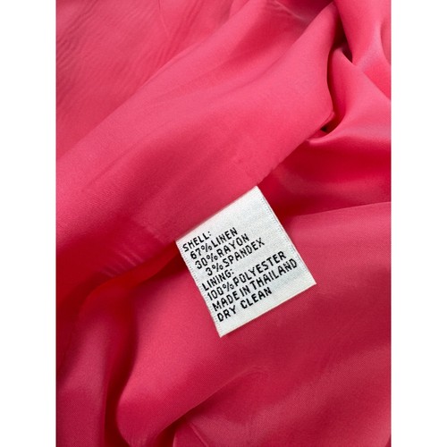 Talbots Jacket Vest Womans 16W Blazer 1X Tank Top Pink Salmon Linen Minimalist - Picture 8 of 17