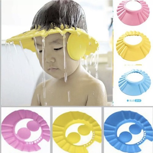 New Adjustable Kids Baby Shampoo Bath Bathing Shower Cap Hat Wash Hair Shield - Picture 2 of 7