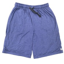 Youth L Heatherd Navy Black Reversible Shorts Elastic Waistband Drawstring
