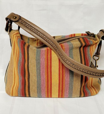 fossil striped purse