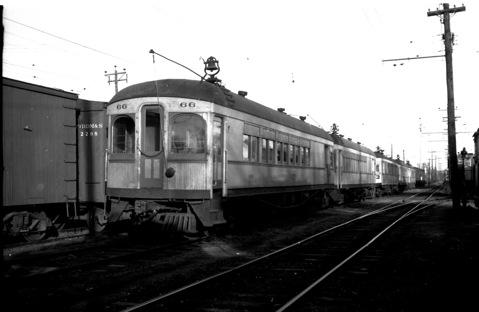 FDDM&S Ft. Dodge, Des Moines & Southern car 66 at Ft Dodge Ia., B&W