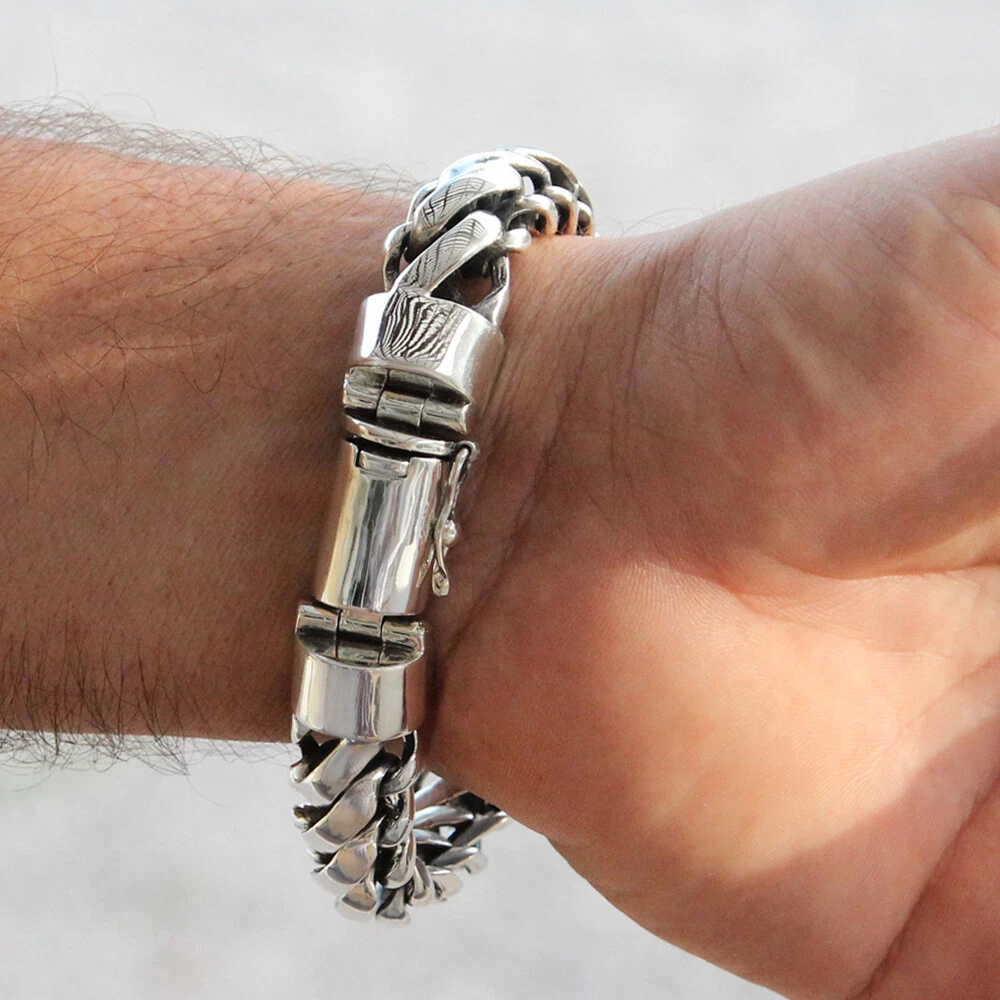 Heavy silver shop bracelet ebay