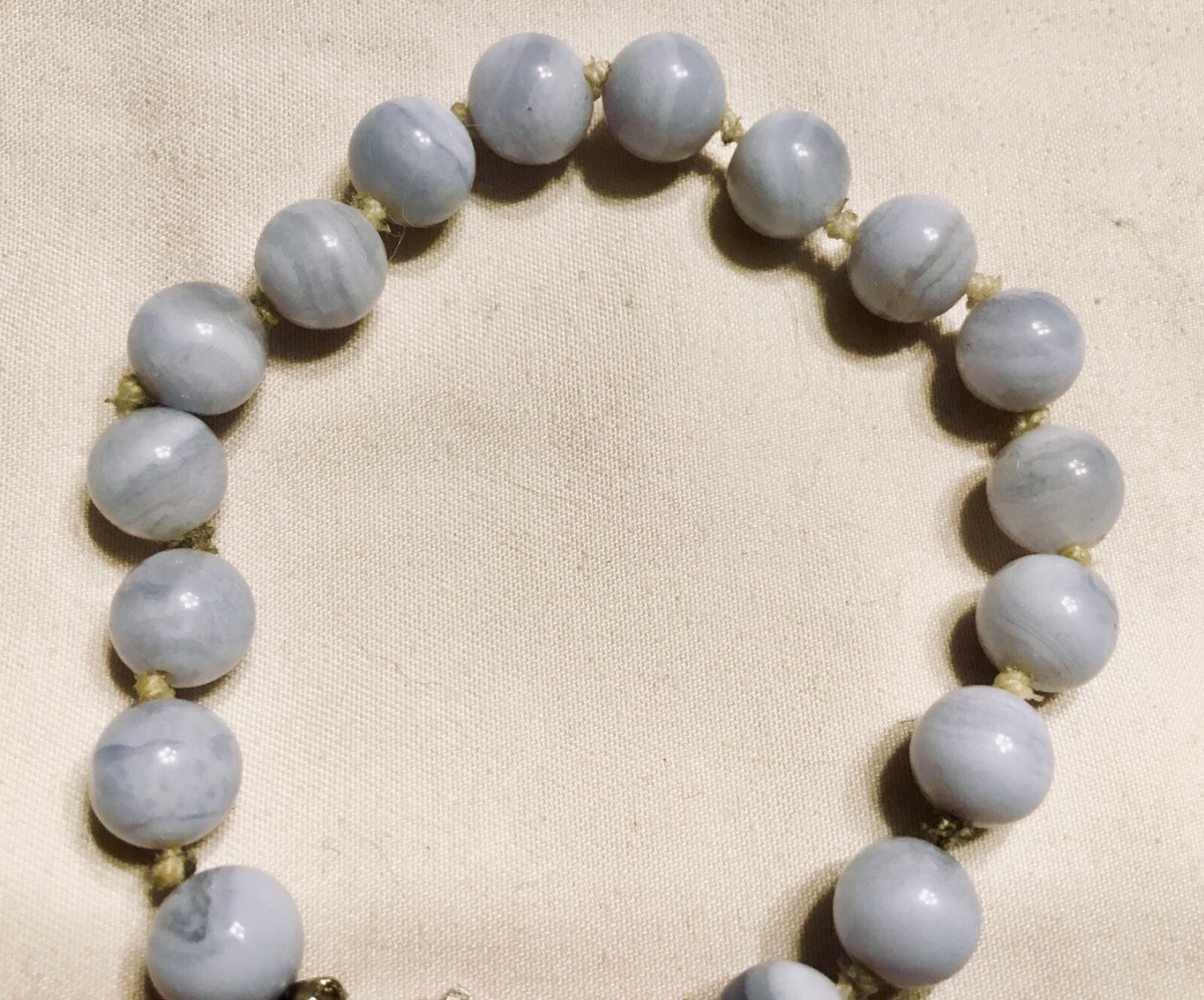 Vintage Silver 925 Blue Lace Agate Women