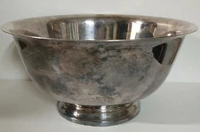 1883 F.B. Rogers Silver Co. Paul Revere Silver Over Copper 10" Footed Bowl