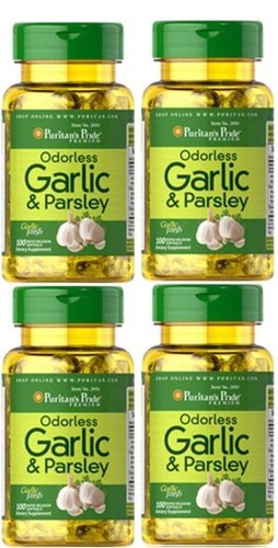 Garlic & Parsley Odorless Cholesterol Health 2X100=200 Antioxidant Pills softgel - Picture 6 of 9