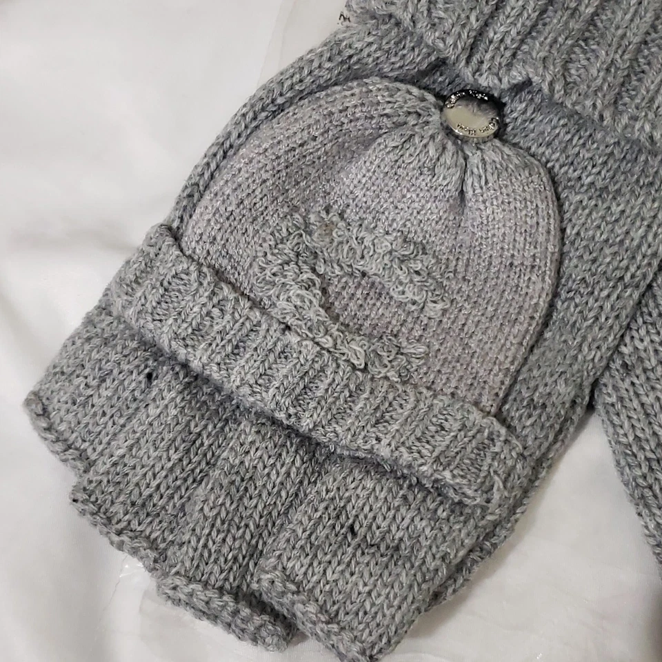 Guantes convertibles grises Calvin Klein sin dedos pantalla táctil para mensajes de texto nuevos con etiquetas Foto 3 de 4