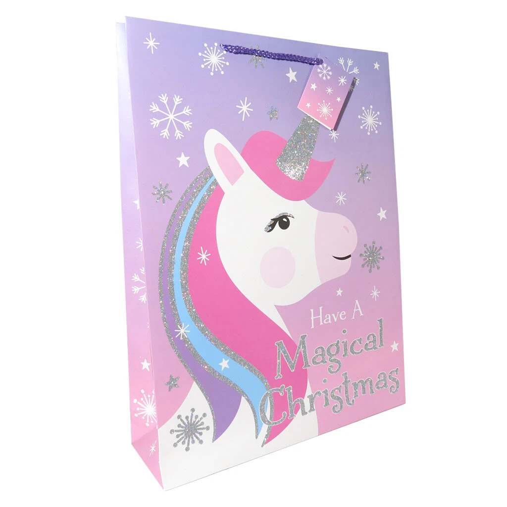 Unicorn christmas gift bag cheap