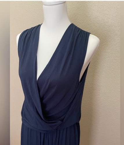 NWT Krisa Midi Navy Blue Surplice Eclipse Dress Women’s size M Modal - Picture 6 of 16