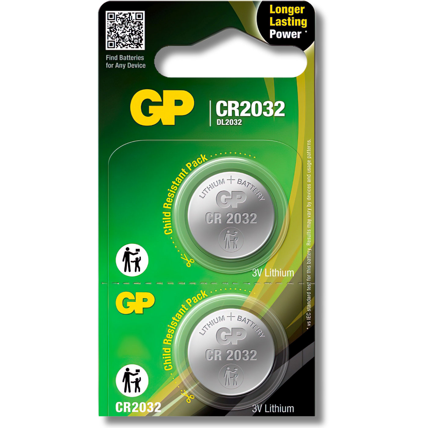 2x GP CR2032 Batteries 3V Lithium Coin Cell Button DL2032 2032 *EXPIRY 01/2035*
