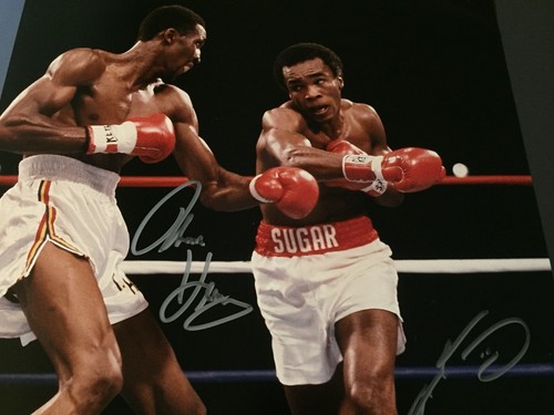 Thomas Hearns & Sugar Ray Leonard Dual Autographed 16x20 Photo - PSA - Picture 6 of 7