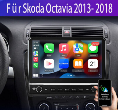 Auto/Carplay Autoradio Für Skoda Octavia 2013- 2018 GPS Navi WIFI SWC 64GB 10.1 