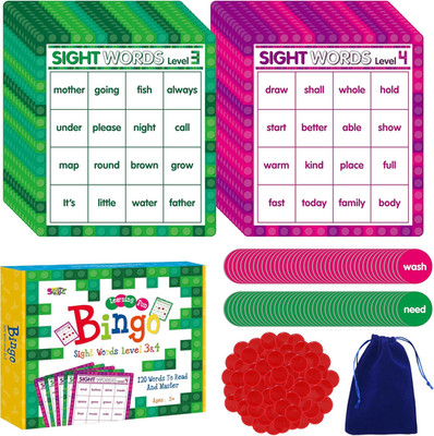 Sight Word Bingo Game, 120 Sight Words Learn to Read Level 3 & Level 4 Bingo Boa