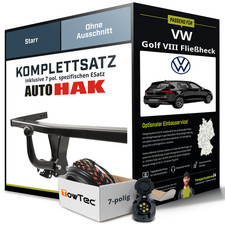 Für VW Golf VIII Fließheck CD1,DA1 Anhängerkupplung starr +eSatz 7pol 11.19- Kit