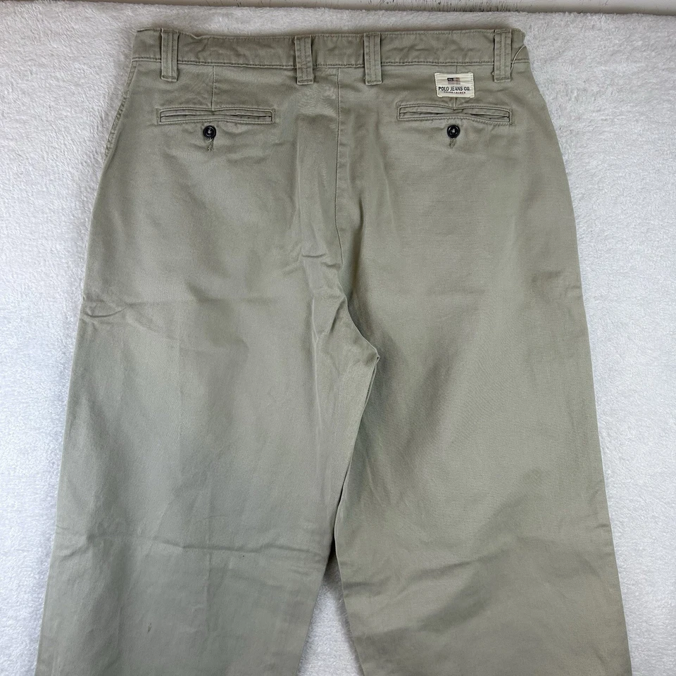 De Colección Años 90 Polo Jeans Co Ralph Lauren Pantalones Sarga Sueltos Pierna Ancha Patinador 34X32 Caqui Foto 3 de 4