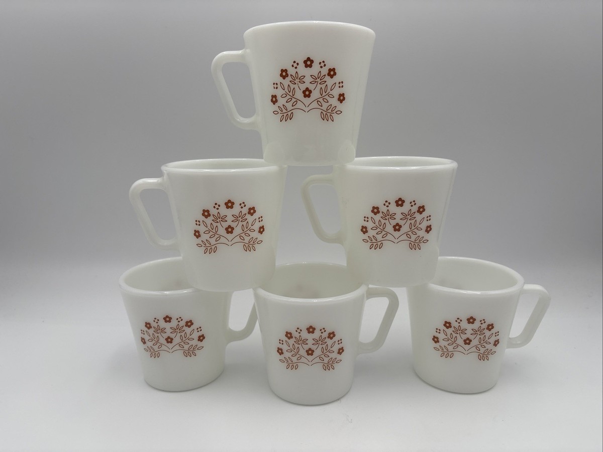 Pyrex coffee cups, Summer Impressions Ginger flower, D Handle pc lot  Vintage