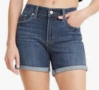 LEVI'S Slim Fit Midi Jean Shorts Mid-Rise Stretch Denim Midi Women's Sizes 14-18