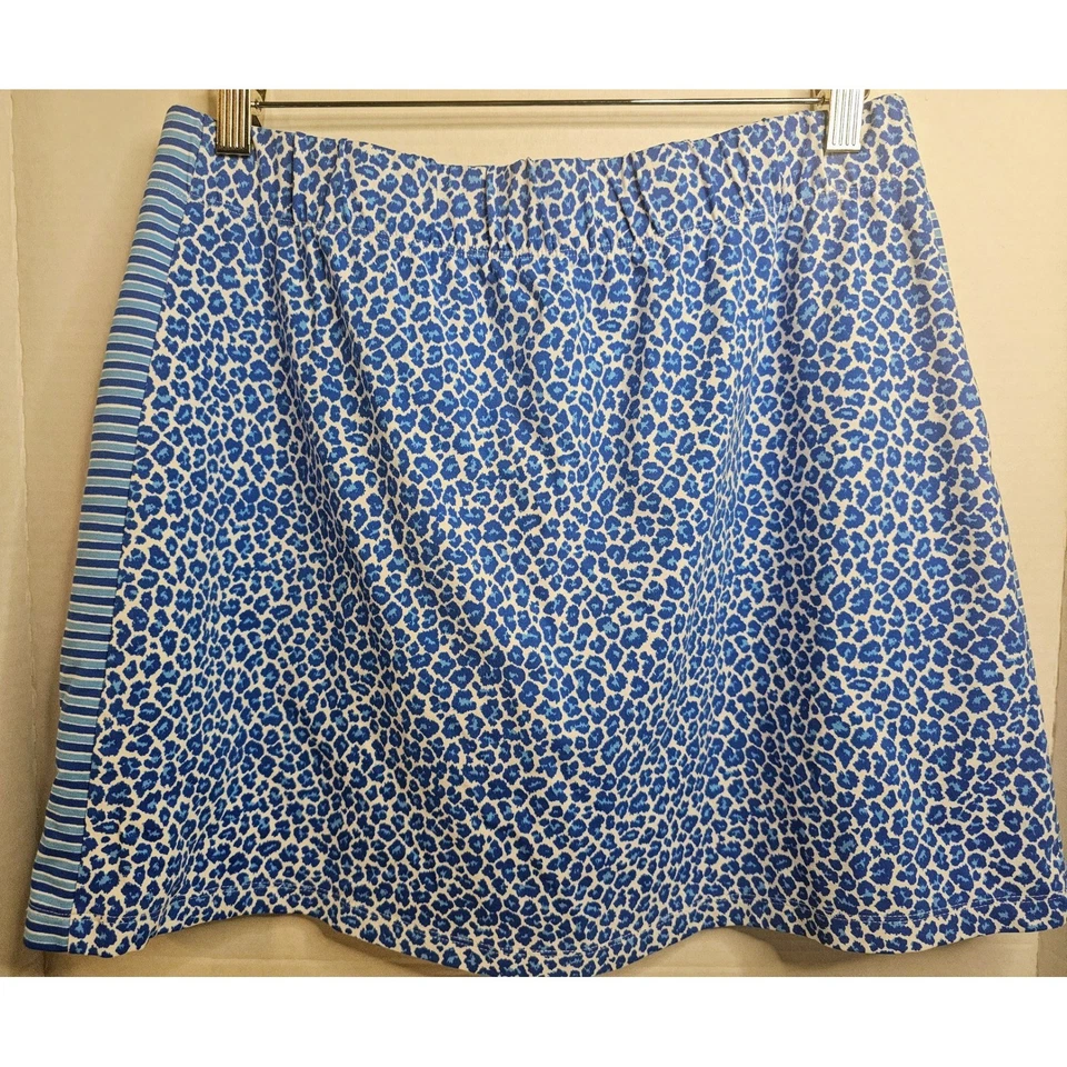 Skort feminino J.McLaughlin tamanho G estampa de leopardo azul listrado golfe atlético - Imagem 3 de 4