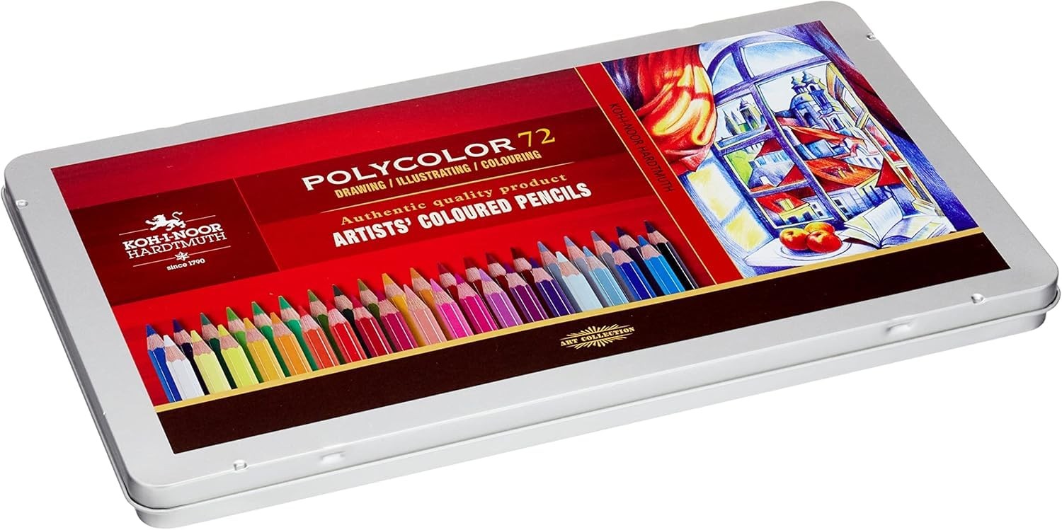 Assorted Color Art Set Storage Tin 72 Pcs