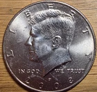 JFK HALF DOLLAR - 2008 P - VERY LOW MINTAGE - NIFC - AU/UNC - FREE SHIPPING