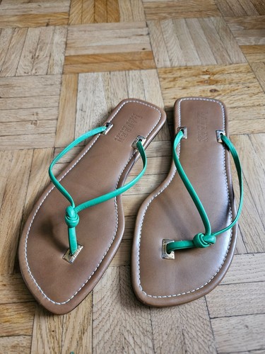 RALPH LAUREN * Sandaletten Zehentrenner * US 6,5 dt. 37 * grün * Leder