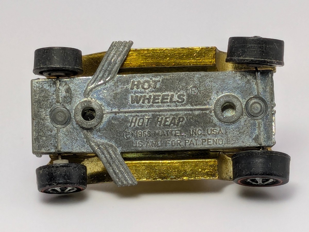 ホットウィール (Hot Wheels) 1968 U.S.A Vintage 1968 Hot Wheels Redline Hot Heap Gold USA White Interior