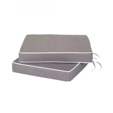 Alfresia Garden Large Chair Seat Pads Cushions 2 Pack | Water Resistant | Grey