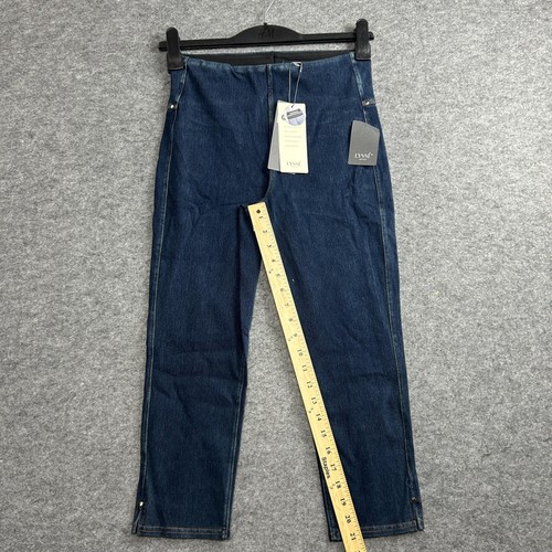 Lysse New York Pants Womens Small Blue Knit Denim Pull On High Waisted Stretch - Picture 2 of 6