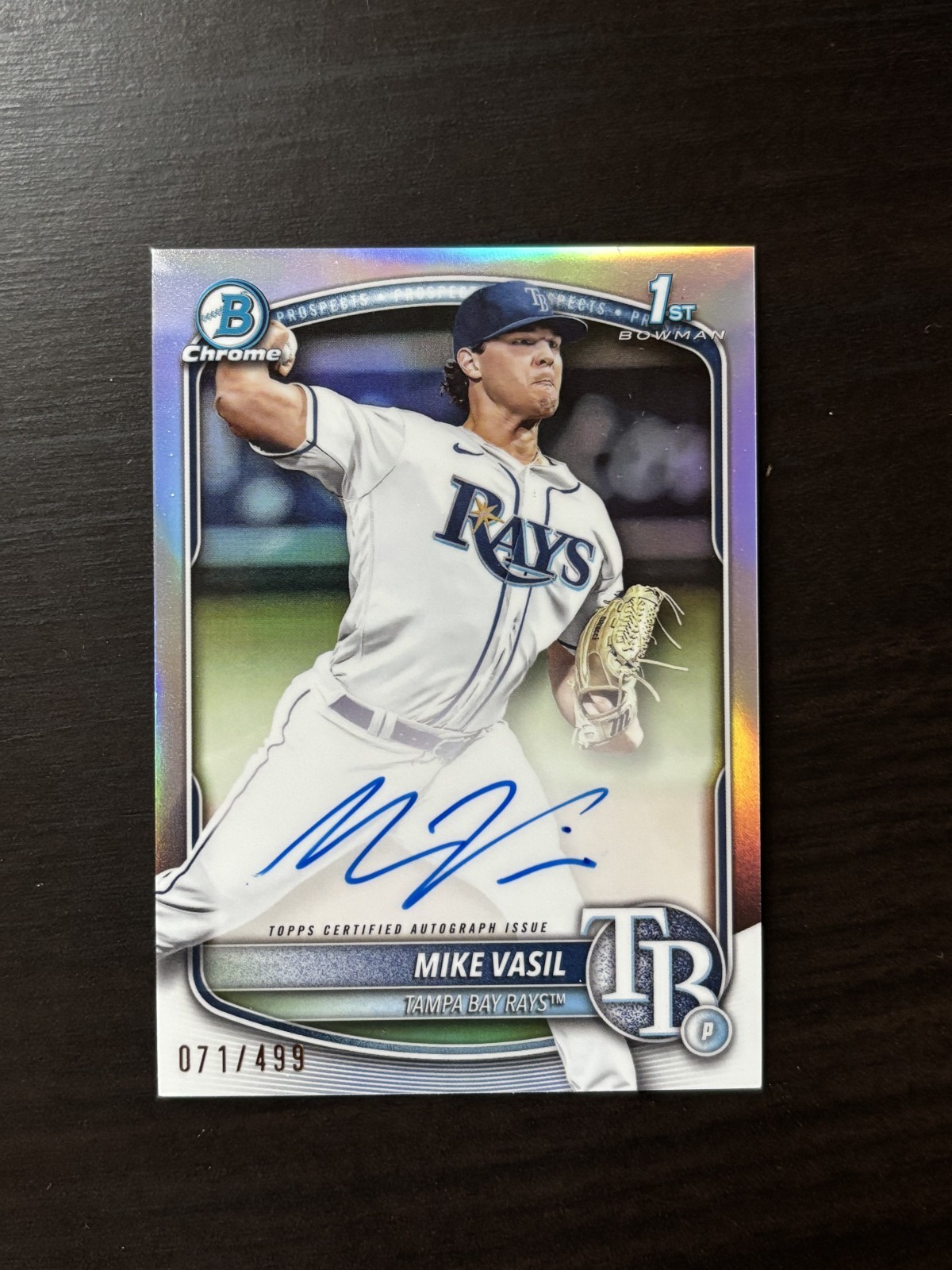 Mike Vasil 2025 Bowman Chrome Prospects 1st Autograph Refractor /499 #CPA-MV