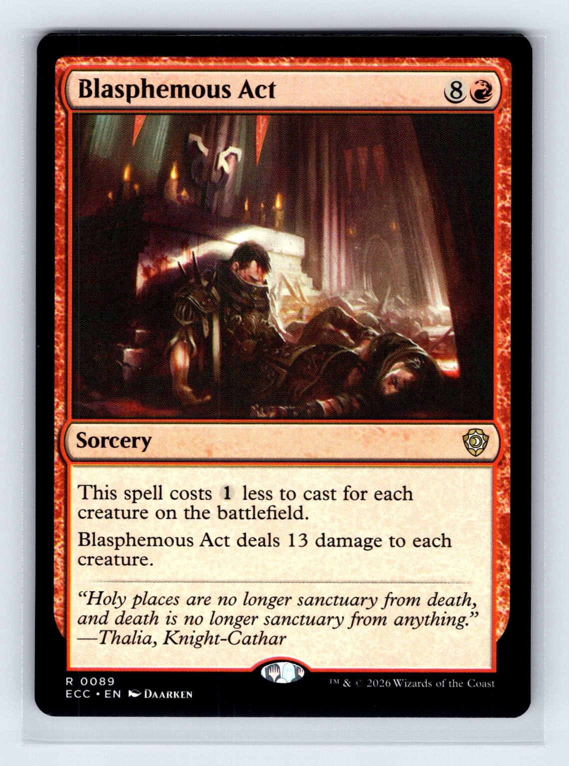Blasphemous Act 89 R Commander: Lorwyn Eclipsed Magic: The Gathering