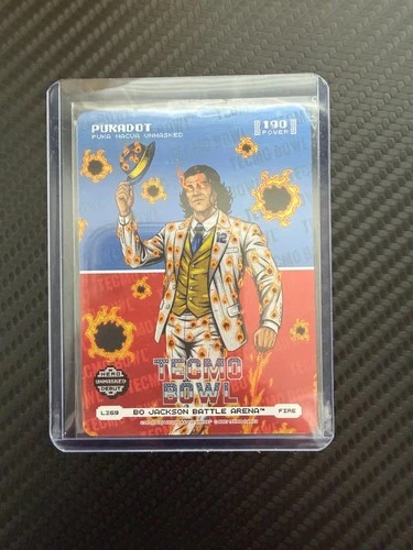 Bo Jackson Battle Arena Tecmo Bowl Puka Nacua `Pukadot` Fire Logofoil SSP