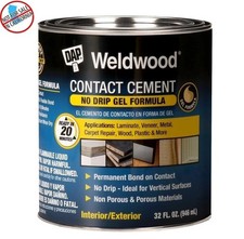 DAP Weldwood High Strength Synthetic Rubber Contact Cement No Drip Gel Tan 1 Qt