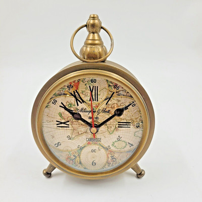 Antique Table Clock Hand Made Aluminum HOME OFFICE GIFT