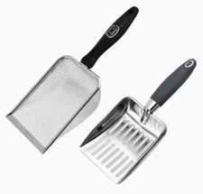 2PCS Cat Litter Scooper Metal Scoop Sifter Deep Shovel Cleaner Tool for Cleaning
