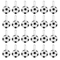 Reflektierende SchlüSselanhäNger-Tags, 24Stk FußBallanhäNger Aus Pvc Silber-Weiß