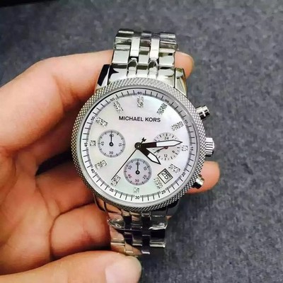 激安価格!Michael Kors Silver-Tone Ritz 腕時計 MK5020 Michael Kors Ritz Silver-Tone MK5020 Wrist Watch for Women