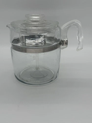 Vintage Pyrex Glass 9cup 7759 Flameless Stove Top Coffee Percolator