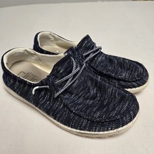 Hey Dude Slip On Navy Blue Heather Womens Size 8 Wendy Sox Style