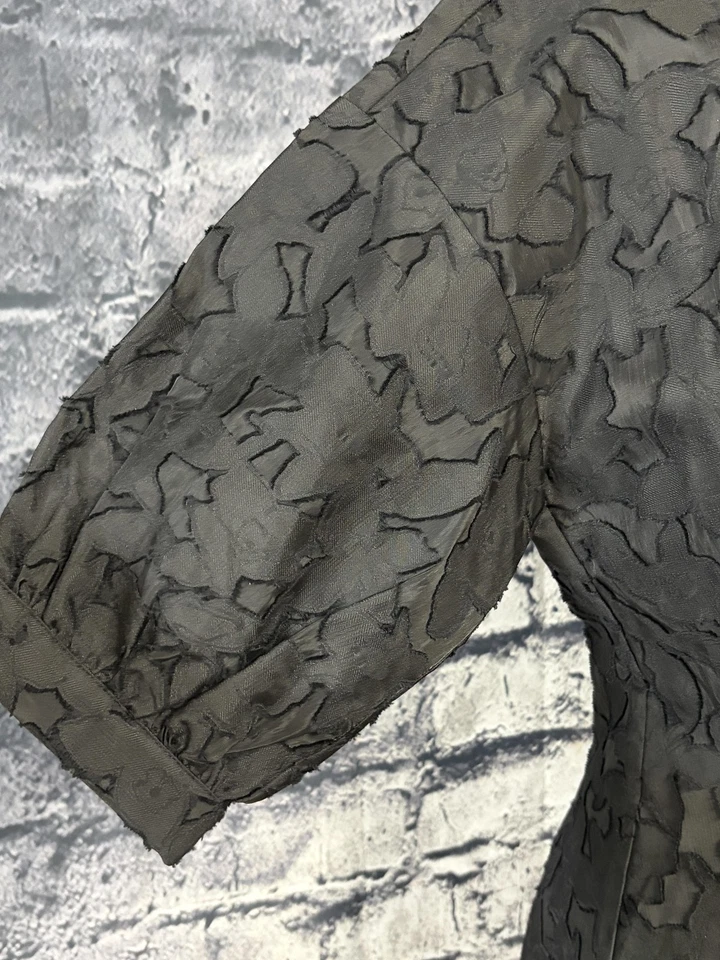 Club Monaco Dress Womens 4 Black Sculptural Sleeve Jacquard Detachable Lining - Image 4 of 4