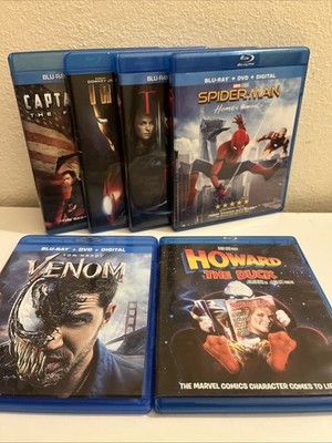 Marvel 6 Blu Ray Lot - Venom, Spider Man, Thor, Captain America, Howard The Duck