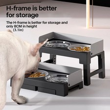 Verstellbare Hunde Futter- und Wasserschale Edelstahl h&ouml;henverstellbar