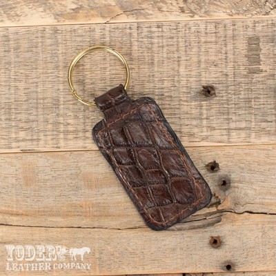Alligator Matte Brown Keychain