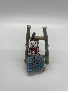 Vintage Native American Beaded Doll Brooch Collectible Cool!