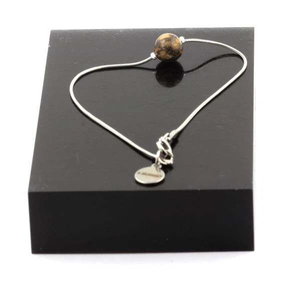 piedras y minerales. Pulsera tobillera 1 cuentas de leopardo jaspe cadena de 8 mm Foto 3 de 3