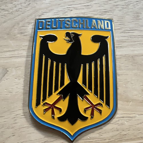 Deutschland Germany Coat of Arms Travel Shield Crest Vintage Car Emblem VTG - Picture 2 of 14