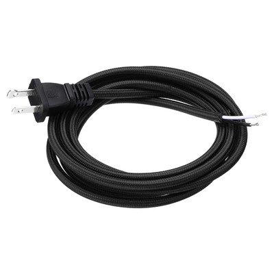 8Ft 18/2 Cloth Covered Lamp Cord with Plug Electrical Cord with Stripped Ends