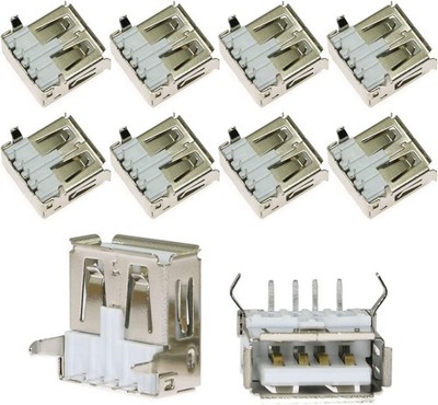 MEETOOT 10pcs 90 Degree 4-Pin USB Type A Standard Port Female Solder Jacks... 