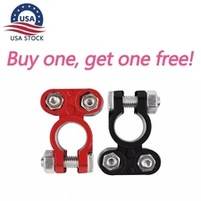 2 Car Battery Terminal Connector Top Post Positive Negative Heavy Duty Universal