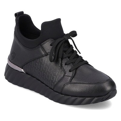 Remonte Damen Schwarze Leder Sneaker Freizeit D5982-01
