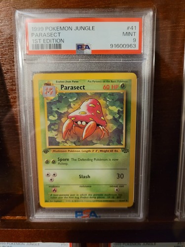 1st Edition 1999 Pokemon Jungle Parasect PSA grade 9.